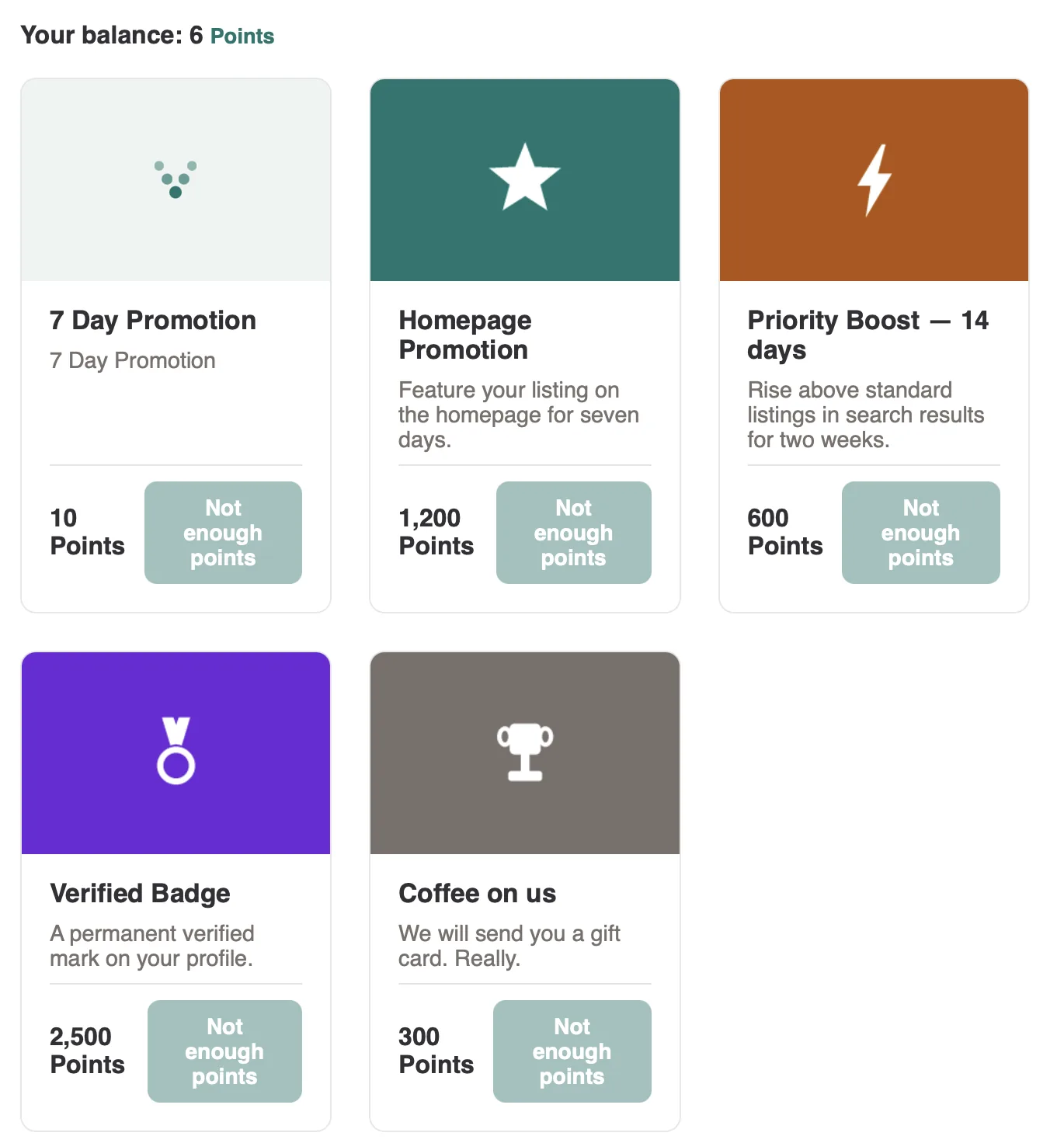 The Rewards Store widget