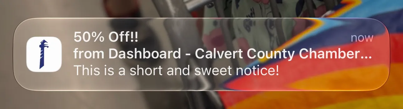 A broadcast arriving on an iPhone lock screen